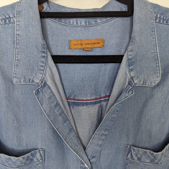 Jachs Girlfriend Quinn Chambray Button Up Shirt size L - Picture 3 of 5